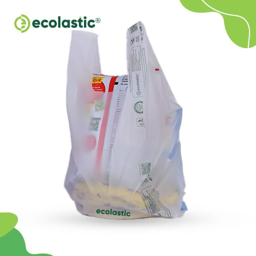 Palaash Eco Solutions 100% Compostable U-Cut Carry Bags (White) - 20 x 24 inches - 20 bags/kg - 50 microns
